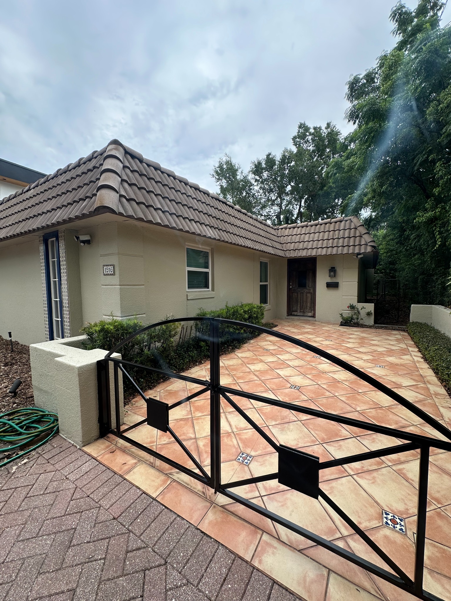 Freshly painted home entrance