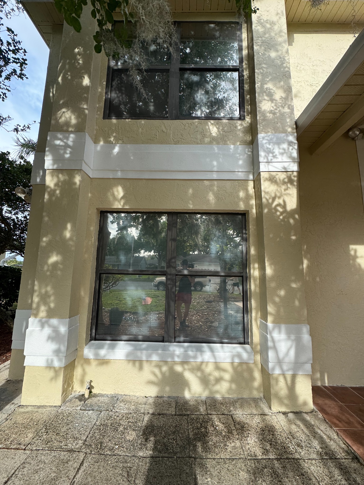 Freshly painted exterior window details
